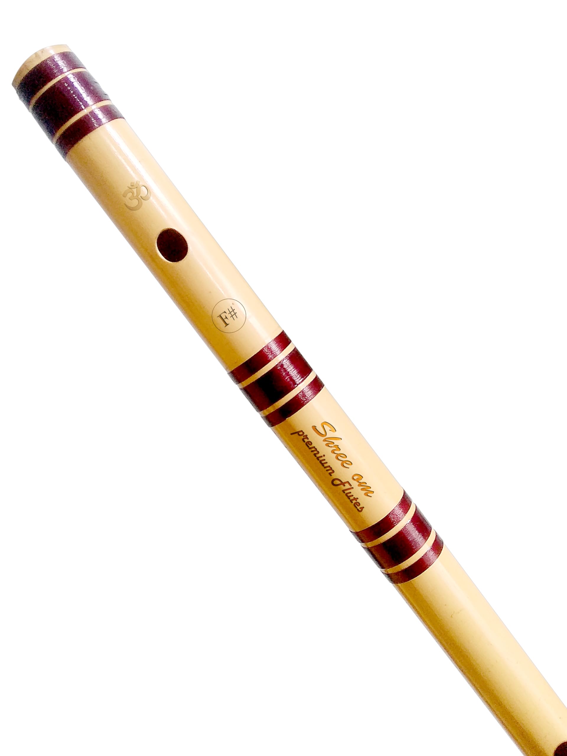篠笛 竹製 伝統楽器(Bamboo flutes, India) Professional Bamboo Flute/Bansuri F - Sharp Base Size - 27 Inch